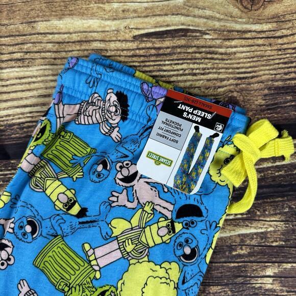 Adult Sesame Street Mens Small Pajama Lounge Sleep Pant Big Bird Ernie & Friends - Picture 4 of 4